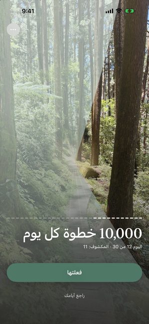 الرحلة نفسها في اليوم 12 من 30، وصورة الغابة مكشوفة بنحو الثلث في أجزاء على شكل بتلات.