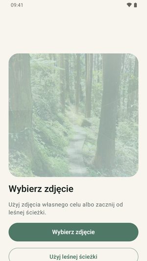 Ekran wyboru długości podróży ze zdjęciem, przyciskami 7 dni i 30 dni oraz zablokowaną opcją własnej długości.