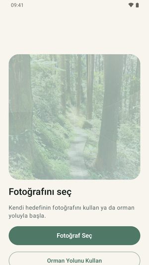 Bir fotoğraf, 7 gün ve 30 gün düğmeleri ve kilitli bir özel uzunluk seçeneği gösteren yolculuk uzunluğu seçme ekranı.